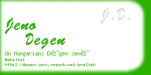 jeno degen business card